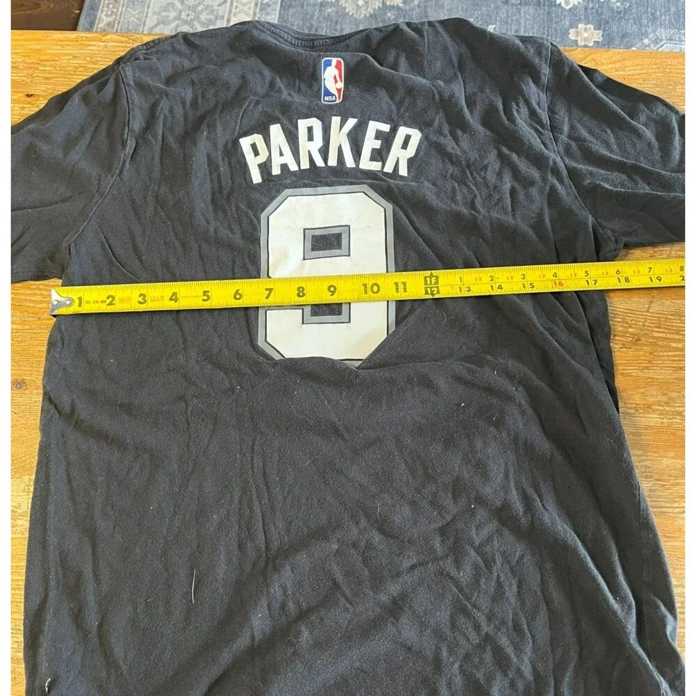 Tony Parker Jersey T-Shirt Adidas San Antonio Spurs Men's Black Size S Cotton